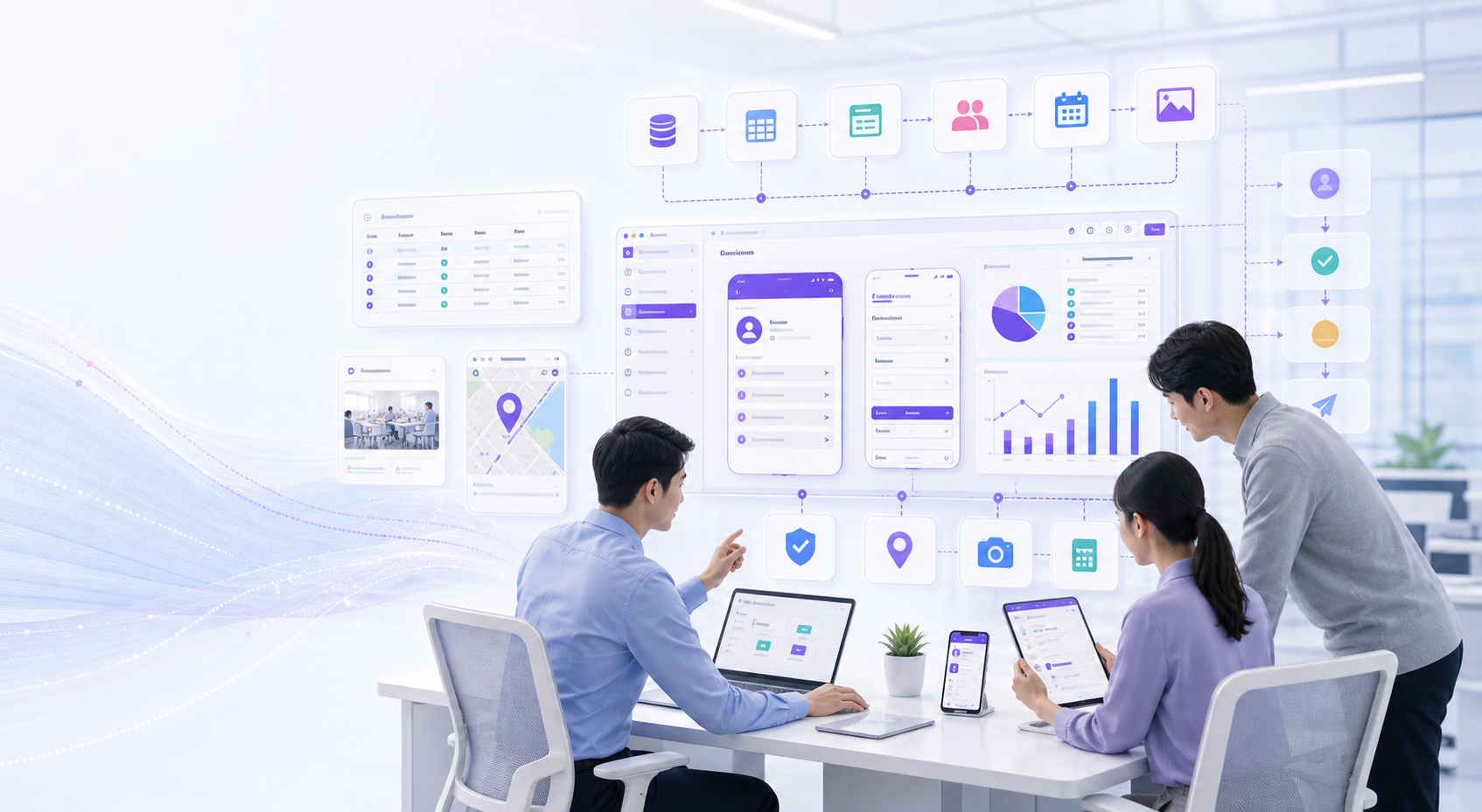 Power Apps 业务应用制作、表单、数据表、流程自动化和移动端预览场景